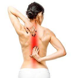 Abbildung einer Frau mit Rückenschmerzen, für die eine CT-gesteuerte Schmertherapie eine Lösung ihrer chronischen Schmerzen ist